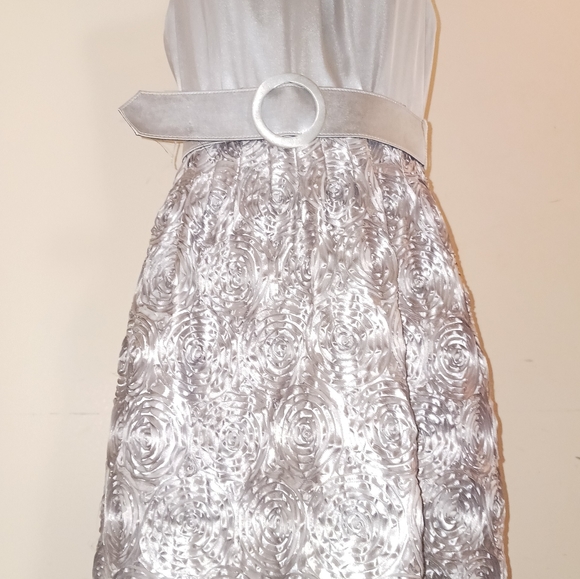 Kristen Davis sleeveless Silver Dress Size 12 - Picture 3 of 13